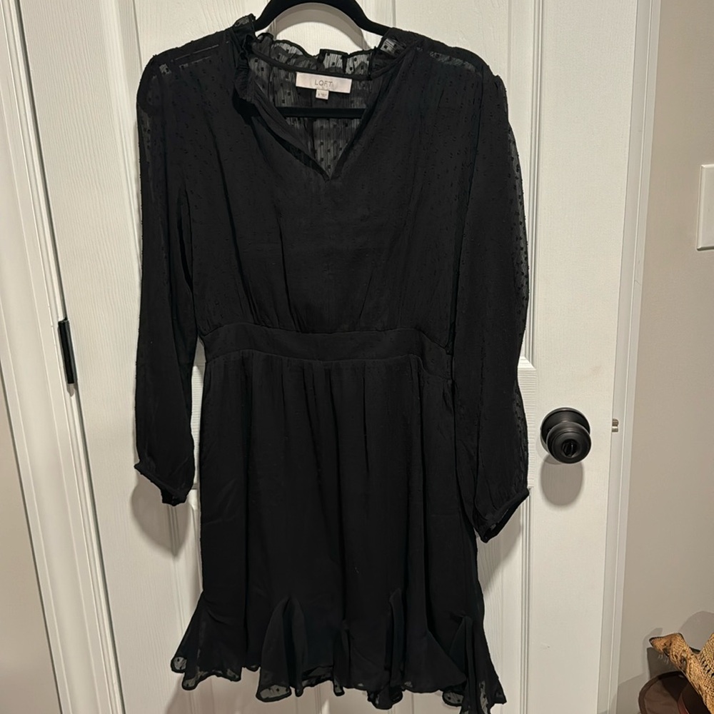 Loft size 8 black slip dress